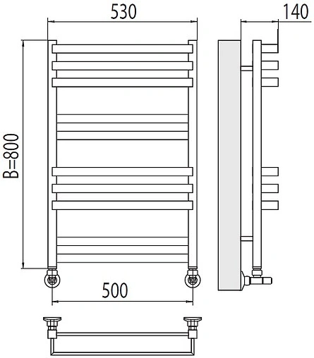 Полотенцесушитель водяной лесенка Terminus Линц П10 500х800 полированная сталь 4630080268388