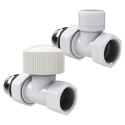 Комплект вентилей терморегулирующих прямых ½&quot; в/н Royal Thermo Design белый RATVDP11212WH