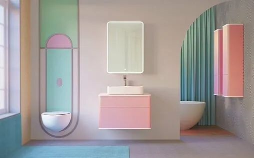 Шкаф-зеркало Jorno Pastel 60 R розовый иней Pas.03.60/PI