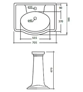 Раковина Cezares Royal Palace 70 белый CZR-213L, 2