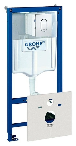 Инсталляция для подвесного унитаза Set 4 в 1 Grohe Rapid SL 38929000 с кнопкой хром глянцевый