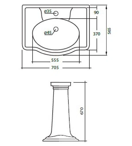 Раковина Cezares Royal Palace 70 белый CZR-213L