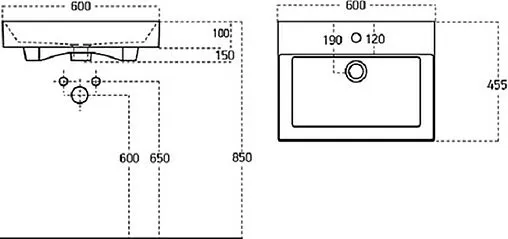 Раковина Sanovit Slim Synergy 60 черный 17060-110