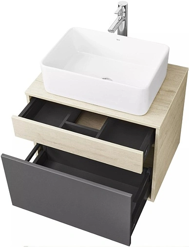 Тумба-умывальник подвесная Aquaton Лофт Урбан 65 графит/орегон 1A2540K2LQX60