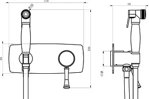 Гигиенический душ со смесителем Lemark Peretto чёрный кофе LM6319RB, 2