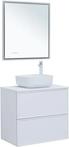 Тумба-умывальник Aquanet Арт 75 белый матовый 00313255+00318925