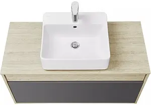 Тумба-умывальник подвесная Aquaton Лофт Урбан 100 графит/орегон 1A2477K1LQX60, 3