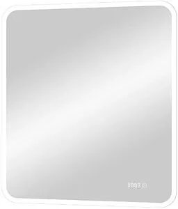 Зеркало с подсветкой Continent Glamour Led 80x90 с часами, с подогревом белый ЗЛП876, 1