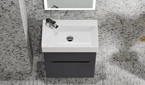 Тумба под умывальник подвесная Raval Brik 55 антрацит Brk.01.55/P/A/RL