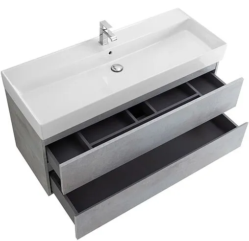 Тумба-умывальник подвесная Cezares Molveno 46 120 Beton MOLVENO 46-120-2C-SO-BET+CZR-MIL-120-LVB