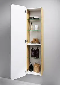 Шкаф-пенал подвесной Aqwella Basic 35 белый/дуб золотой BAS0535DZ Шкаф-пенал подвесной Aqwella Basic 35 белый/дуб золотой BAS0535DZ, 3