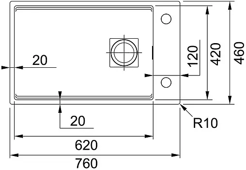 Мойка кухонная Franke Kubus 2 KNG 110-62 миндаль 125.0512.516