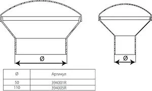 Зонт вентиляционный D=50мм Sinikon 394001.R Зонт вентиляционный D=50мм Sinikon 394001.R, 2
