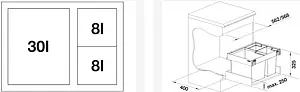 Мусорная система Blanco Flexon II XL 60/3 Low 526643 Мусорная система Blanco Flexon II XL 60/3 Low 526643, 2