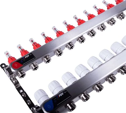 Группа коллекторная с расходомерами 11 отводов 1&quot;в/в x ¾&quot;ек FDV S1101A-1/11