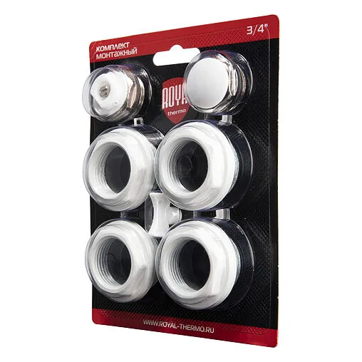 Комплект радиаторный универсальный 1&quot;н x ¾&quot;в Royal Thermo Bianco Traffico RT¾W