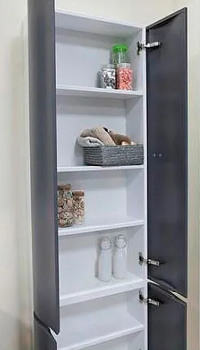 Шкаф-пенал подвесной двухстворчатый Aquaton Ондина 50 графит/белый 1A175803ODG20