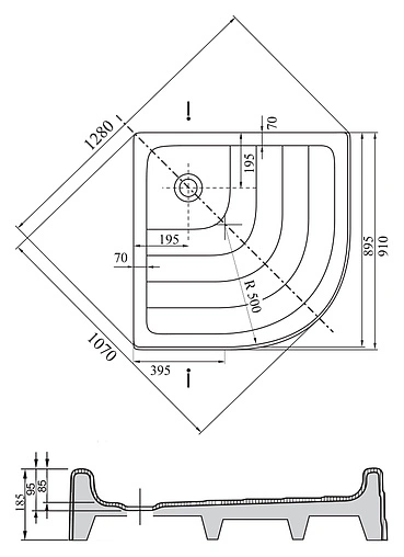 Поддон для душа Ravak Ronda-90 PU A207001120
