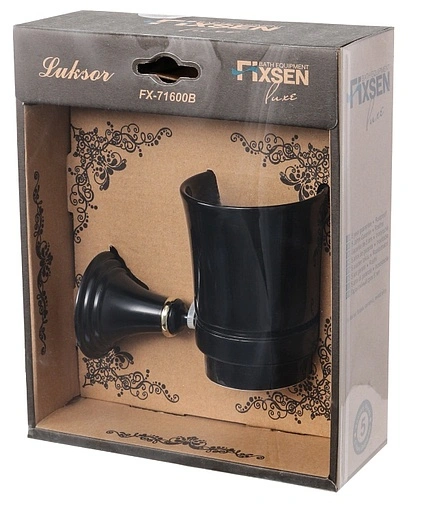 Стакан Fixsen Luksor чёрный/золото FX-71606B