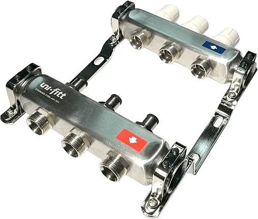 Группа коллекторная без расходомеров 3 отвода 1&quot;в/в x ¾&quot;ек Uni-fitt OPTIMAL 451B4303.RU