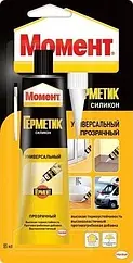 Герметик силиконовый универсальный 85мл прозрачный Момент Герметик силиконовый универсальный 85мл прозрачный Момент