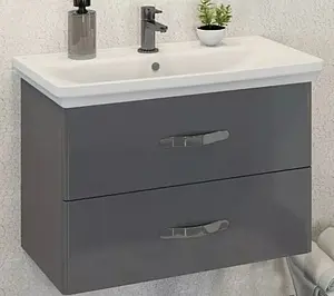 Тумба-умывальник подвесная Comforty Рим 80 серый Тумба-умывальник подвесная Comforty Рим 80 серый, 1