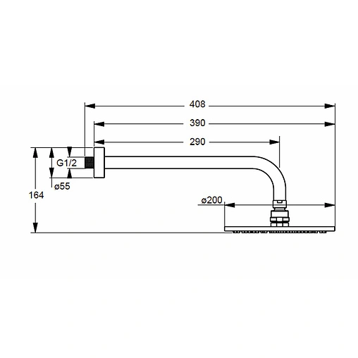 Лейка верхнего душа с настенным креплением Vidima Seva Jet M1 хром BA193AA
