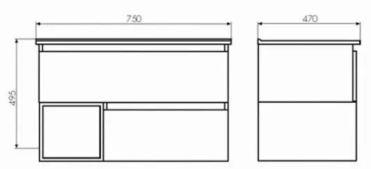 Тумба-умывальник подвесная Comforty Турин 75 дуб белый/белый 00004147332CF Тумба-умывальник подвесная Comforty Турин 75 дуб белый/белый 00004147332CF, 2