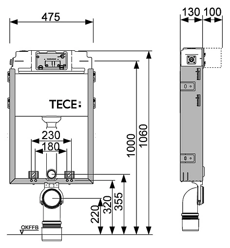 Инсталляция для подвесного унитаза TECEbox 9370000 Инсталляция для подвесного унитаза TECEbox 9370000