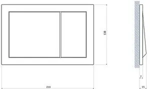 Клавиша смыва для унитаза Cersanit Enter 60174 хром матовый, 2