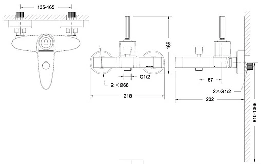 Смеситель для ванны Bravat Spring хром F679113C-01