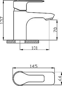 Смеситель для раковины Rossinka хром V35-11, 2