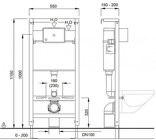 Комплект 6 в 1 Pestan Fluenta Rimless SET40006661PW с кнопкой Play белый глянцевый