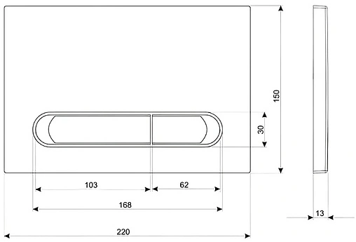 Клавиша смыва для унитаза Cersanit Estetica 64109 белый глянцевый