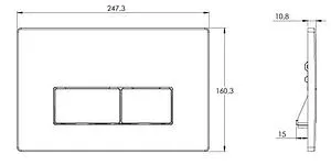 Клавиша смыва для унитаза Azario AZ-8200-0088/AZ-P58-0110 хром матовый, 2