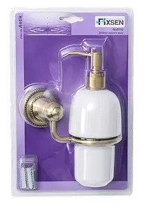 Дозатор для жидкого мыла Fixsen Antik античная латунь/белый FX-61112 Дозатор для жидкого мыла Fixsen Antik античная латунь/белый FX-61112, 2