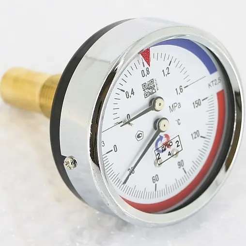 Термоманометр аксиальный Росма ТМТБ-31Т.1 80мм 16 бар 150°С гильза 46мм ½&quot; 00000002296