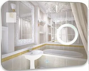 Зеркало с подсветкой Continent Fusion Led 100x70 с подогревом, 1