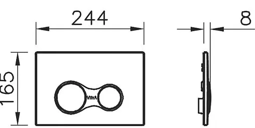 Клавиша смыва для унитаза VitrA Sirius 740-0486 кнопки/хром матовый, кольца/хром матовый