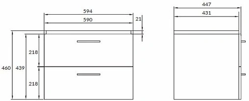 Тумба под умывальник подвесная Cersanit Lara 60 белый 64133
