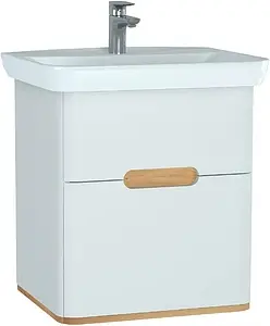 Тумба-умывальник VitrA Sento 65 белый/светлое дерево 60822, 1