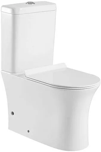 Унитаз-компакт безободковый Aquanet Roll-C Rimless белый Roll-C+Roll-C-1