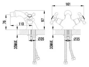 Смеситель для биде Lemark Vintage бронза LM2808B Смеситель для биде Lemark Vintage бронза LM2808B, 2