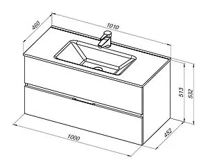 Тумба-умывальник подвесная Aquanet Алвита New 100 серый 00277520+00254365, 2