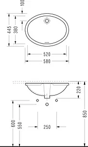 Раковина Serel 58 белый 0501 Раковина Serel 58 белый 0501, 2