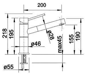 Смеситель для кухни с выдвижным изливом Blanco Alta-S Compact алюметаллик 515326 Смеситель для кухни с выдвижным изливом Blanco Alta-S Compact алюметаллик 515326, 2