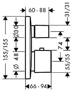 Термостат для 1 потребителя Hansgrohe PuraVida хром 15775000, 4
