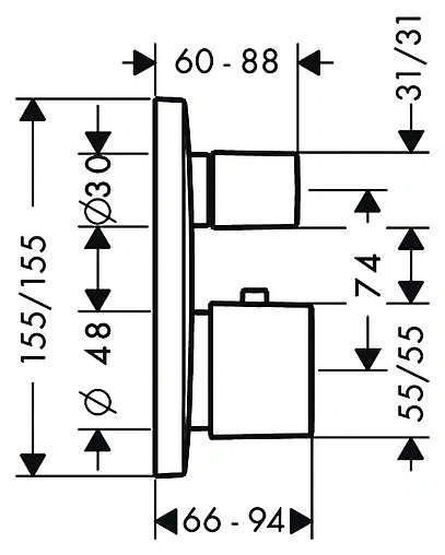 Термостат для 1 потребителя Hansgrohe PuraVida хром 15775000