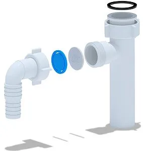 Вставка для сифона с адаптером для бытовой техники Ани Пласт белый M220 Вставка для сифона с адаптером для бытовой техники Ани Пласт белый M220, 3
