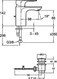 Смеситель для раковины Jacob Delafon Aleo хром E72275-CP, 2